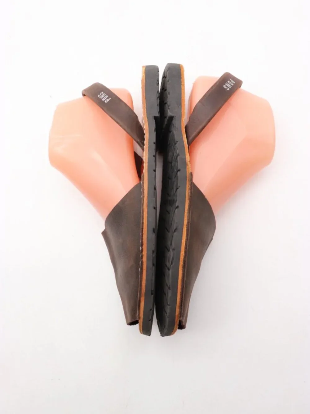 Pons Avarca Shoes Men's Sz EU 43 Brown Leather Slingback Sandals Handmade Spain